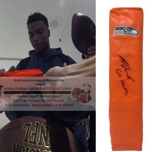 Amara Darboh Seahawks Signed Football Pylon Proof